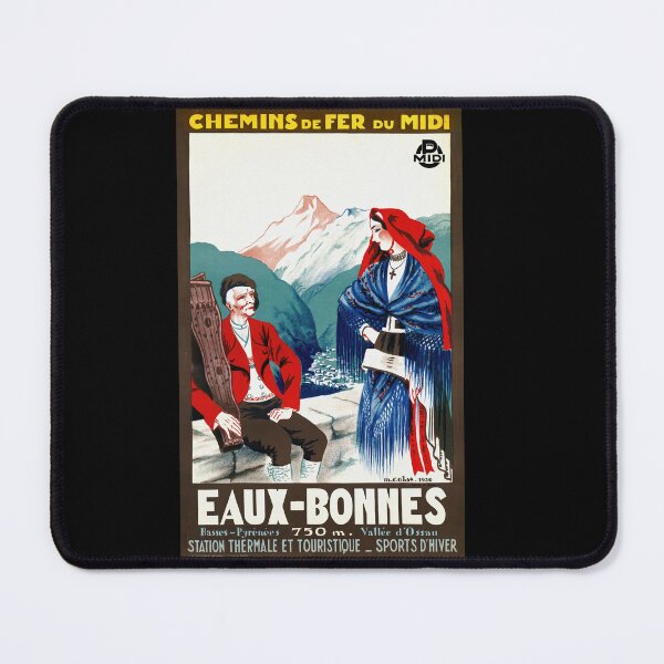 Item preview, Vintage 1930 Art Deco Travel Poster | Chemins de Fer du Midi | Eaux-Bonnes France | Pyrénées-Atlantiques | M. Colas Design designed and sold by artofuniverse.