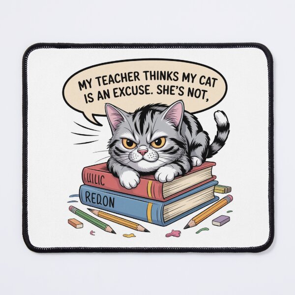 Item preview, My Teacher Thinks My Cat Is an Excuse Funny Back to School Cat Quote Sticker  designed and sold by podlook.