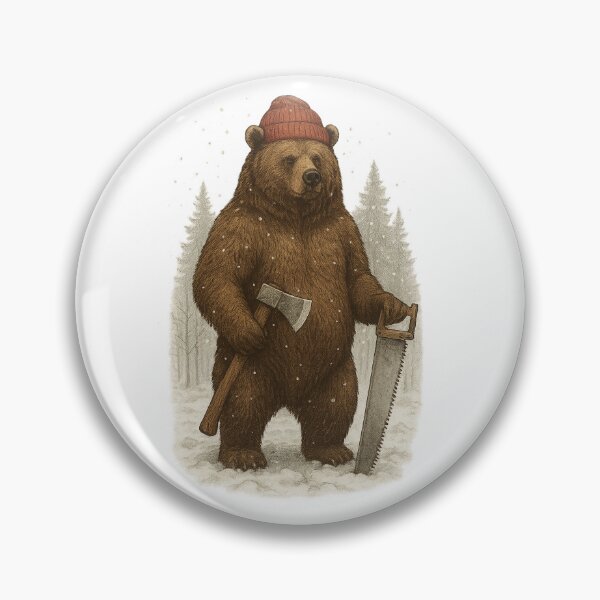 Item preview, bear lumberjack designed and sold by RetroCode.