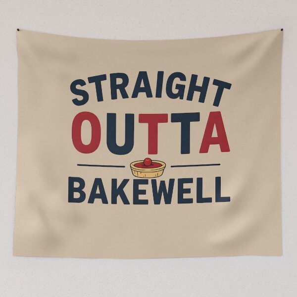 Item preview, Straight Outta Bakewell Funny British Foodie Tee designed and sold by Uglyandcute.
