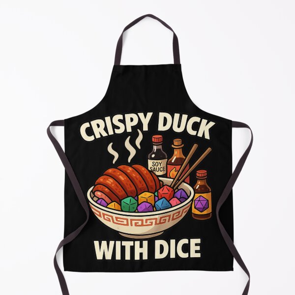 Item preview, Crispy duck with delicious cubes - Nerdy food humor designed and sold by Wuerfelfuchs.