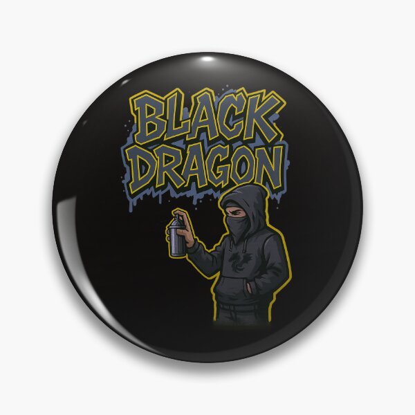 Item preview, Graffiti artist spraying Black Dragon  Hip Hop style Tag onto wall.  designed and sold by Grin.