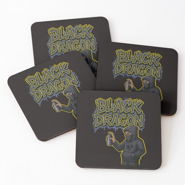 Item preview, Graffiti artist spraying Black Dragon  Hip Hop style Tag onto wall.  designed and sold by Grin.