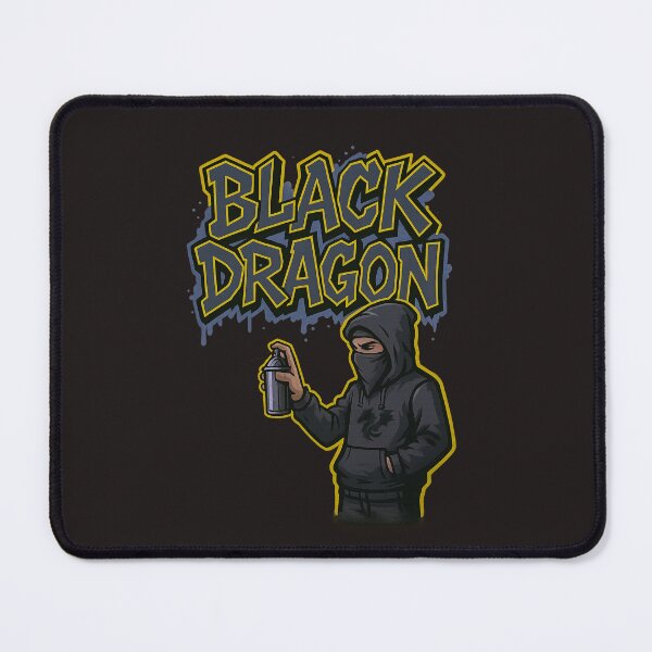 Item preview, Graffiti artist spraying Black Dragon  Hip Hop style Tag onto wall.  designed and sold by Grin.