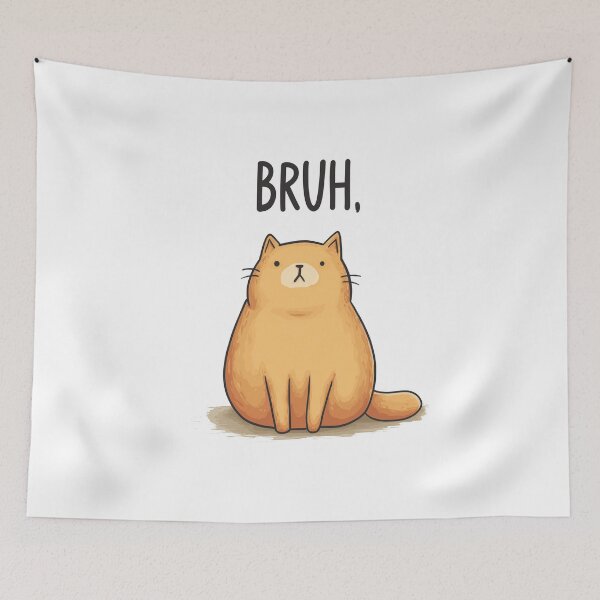 Item preview, Funny Meme - Bruh, - Orange Unimpressed Cat designed and sold by hamishby.