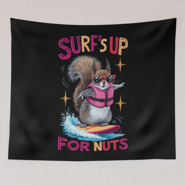Item preview, Surf's up for nuts. Funny squirrel Wakeboarding and surfing for women designed and sold by ClinicalHubs.
