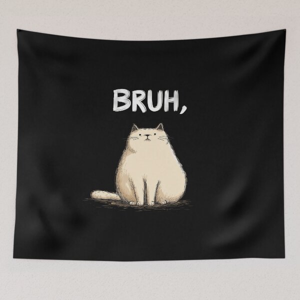 Item preview, Funny Meme - Bruh, - Cream Unimpressed Cat designed and sold by hamishby.
