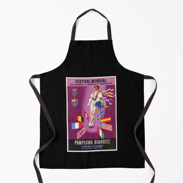 Item preview, Vintage Festival Mundial Poster | Dance and Folklore Art | 1953 Pamplona Biarritz Celebration | International Flags and Culture designed and sold by artofuniverse.