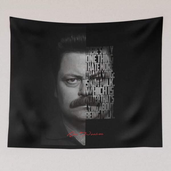 Item preview, Ron Swanson Quote – Skim Milk is Lying About Being Milk designed and sold by Enea Kelo.