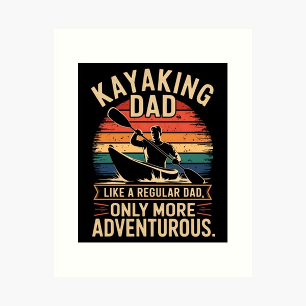 Item preview, Kayaking Dad Retro Sunset Design – Like a Regular Dad Only More Adventurous – Vintage Distressed Outdoor Paddle Gift designed and sold by BMLprint ⭐⭐⭐⭐⭐.