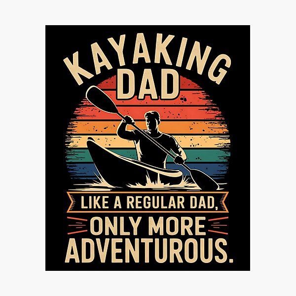 Item preview, Kayaking Dad Retro Sunset Design – Like a Regular Dad Only More Adventurous – Vintage Distressed Outdoor Paddle Gift designed and sold by BMLprint ⭐⭐⭐⭐⭐.