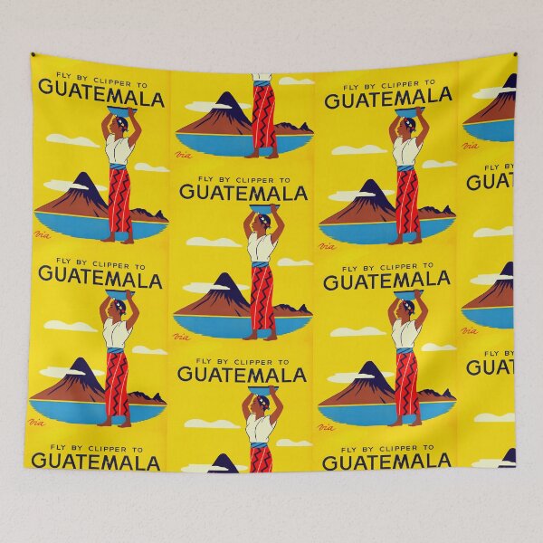 Item preview, Vintage Travel Poster | Fly by Clipper to Guatemala | Mid-Century Art Deco | Bold Colors | Cultural Adventure | Aviation History designed and sold by artofuniverse.