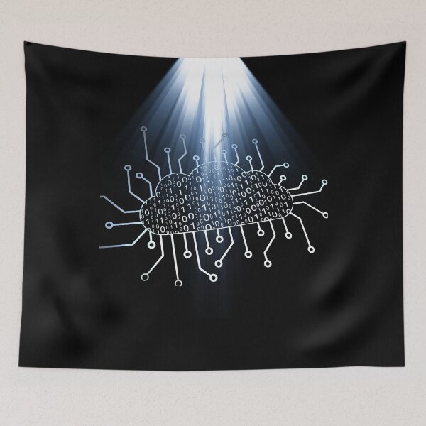 Item preview, Cloud Data Transfer – Futuristic Binary Cloud & Network Circuit Design designed and sold by ProDesignByMK.