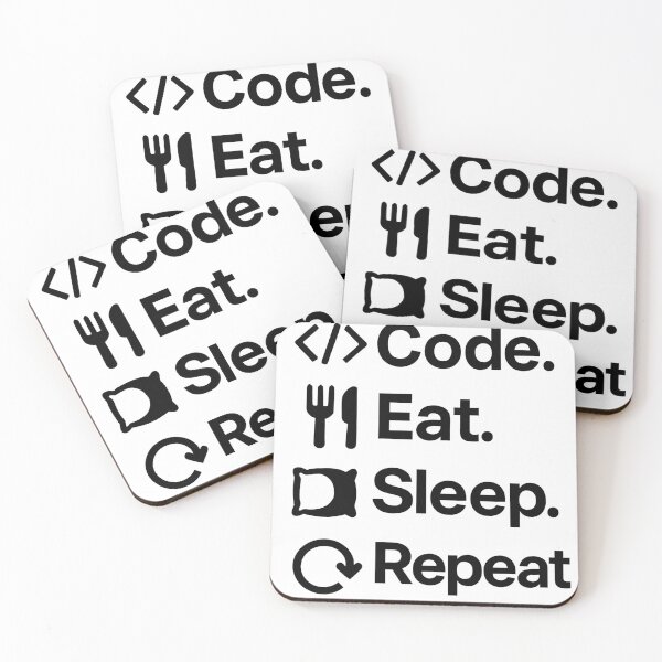 Item preview, Code. Eat. Sleep. Repeat. – Minimal Funny Coding Quote with Icons designed and sold by a-salah.