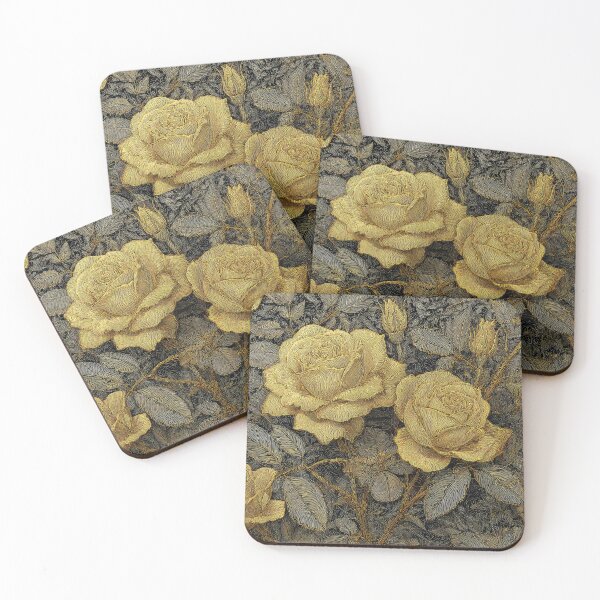 Item preview, Gold Etched Rose Pattern designed and sold by thewandswant.