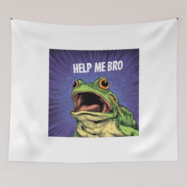 Item preview, Funny Meme - Help Me Bro - Exaggerated Frog Reaction designed and sold by hamishby.