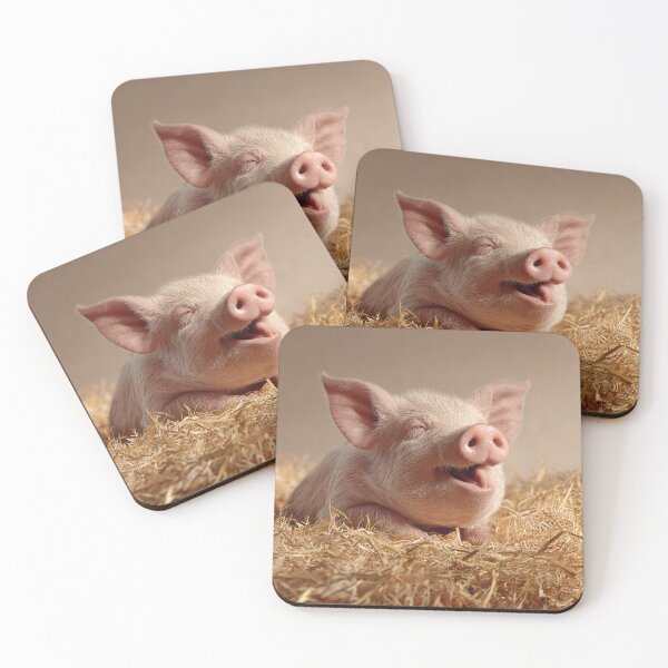 Item preview, A cute piglet lying on a bed of straw designed and sold by sheptonian.