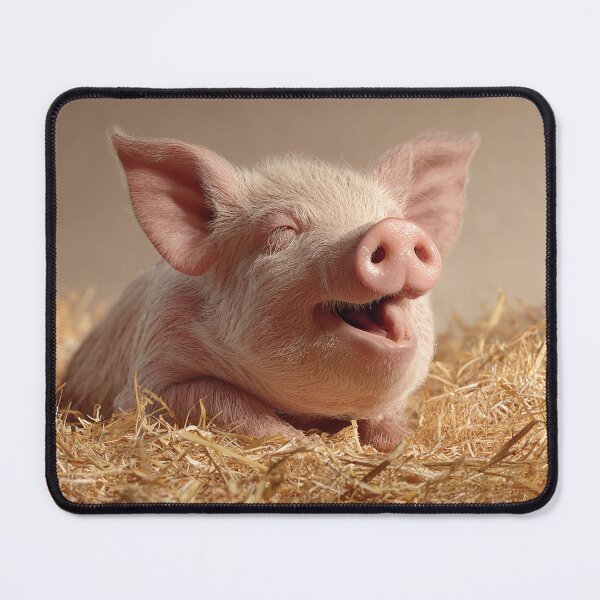 Item preview, A cute piglet lying on a bed of straw designed and sold by sheptonian.