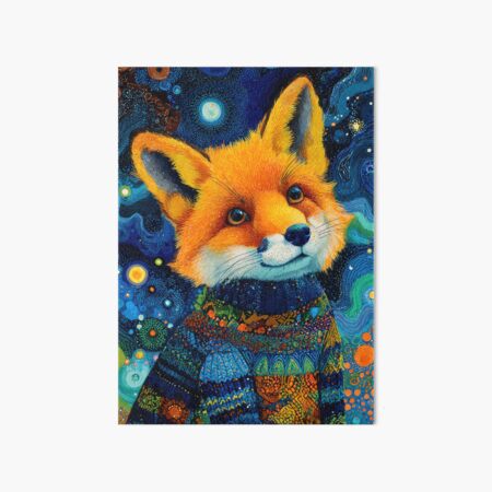 Item preview, Cute Red Fox in Colourful Jumper designed and sold by thewandswant.