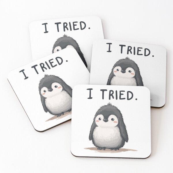 Item preview, Funny Meme - I Tried - Cute Penguin Effort designed and sold by hamishby.