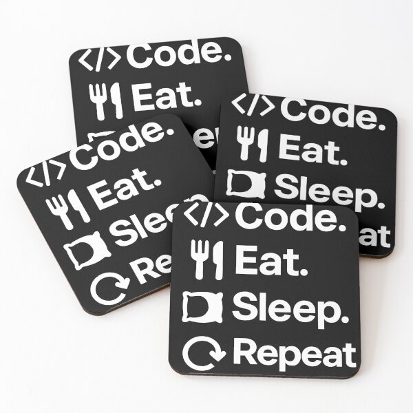 Item preview, Copy of Code. Eat. Sleep. Repeat. – Minimal Funny Coding Quote with Icons designed and sold by a-salah.