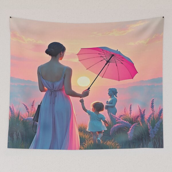 Item preview, THE AWAKENING OF A MATERNAL DREAM UNDER THE UMBRELLA – MADAME MONET AND HER CHILD: A PAINTING INSPIRED BY CLAUDE MONET. designed and sold by Ralek.
