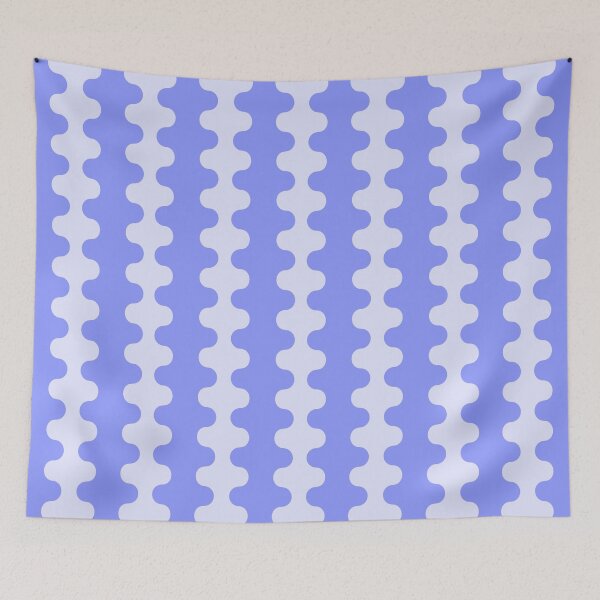 Item preview, Modern Retro Wavy Ogee A-Go-Go Pop Stripes in Periwinkle designed and sold by kierkegaard.