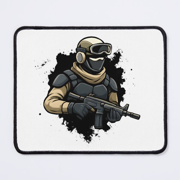 Item preview, Cartoon Tactical Soldier with Rifle – Military Gamer Character Art designed and sold by DASK-VIBES.