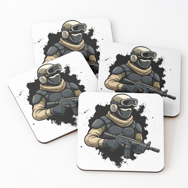 Item preview, Cartoon Tactical Soldier with Rifle – Military Gamer Character Art designed and sold by DASK-VIBES.