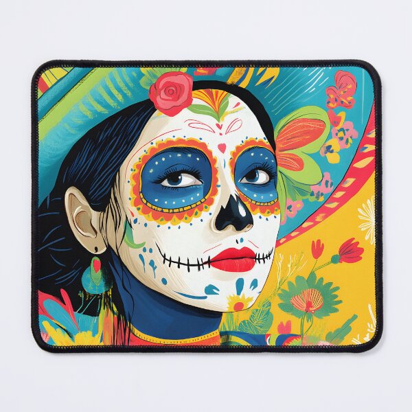 Item preview, Vibrant Dia de los Muertos Sugar Skull Portrait designed and sold by Artessie.