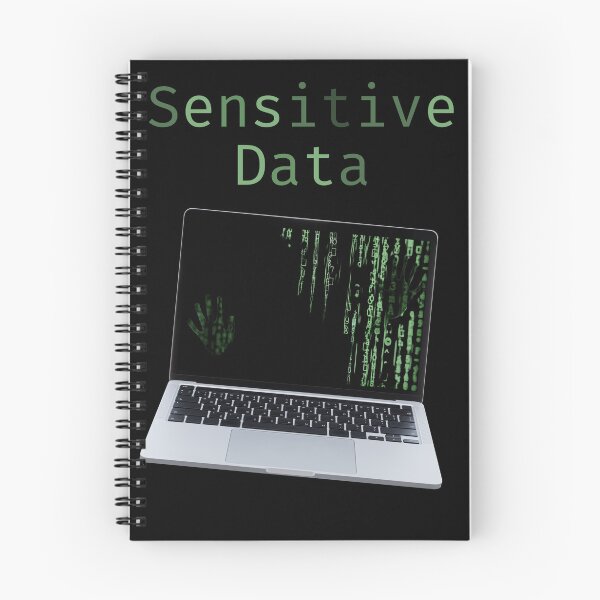 Item preview, Sensitive Data – Cybersecurity Hacker Laptop Warning Design designed and sold by ProDesignByMK.