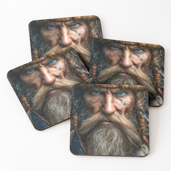 Item preview, Majestic Warrior with Intense Gaze and Fur Hat designed and sold by Artessie.