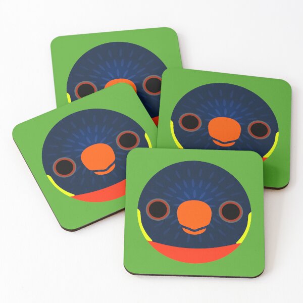 Item preview, The face of a Sunset lorikeet designed and sold by INKOYADO.