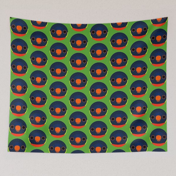 Item preview, The face of a Sunset lorikeet designed and sold by INKOYADO.