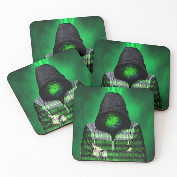 Item preview, Binary Hacker – Cybersecurity Hooded Figure with Binary Code designed and sold by ProDesignByMK.