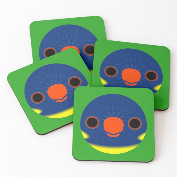 Item preview, The face of a Marigold lorikeet designed and sold by INKOYADO.