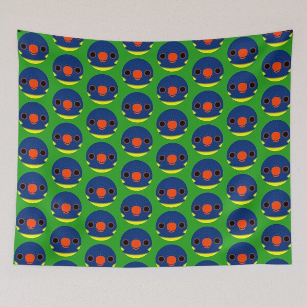 Item preview, The face of a Marigold lorikeet designed and sold by INKOYADO.