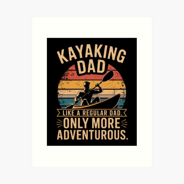 Item preview, Kayaking Dad Retro Sunset Design – Like a Regular Dad Only More Adventurous – Vintage Distressed Outdoor Paddle Gift designed and sold by BMLprint ⭐⭐⭐⭐⭐.