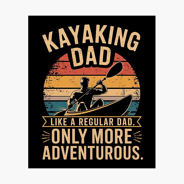 Item preview, Kayaking Dad Retro Sunset Design – Like a Regular Dad Only More Adventurous – Vintage Distressed Outdoor Paddle Gift designed and sold by BMLprint ⭐⭐⭐⭐⭐.