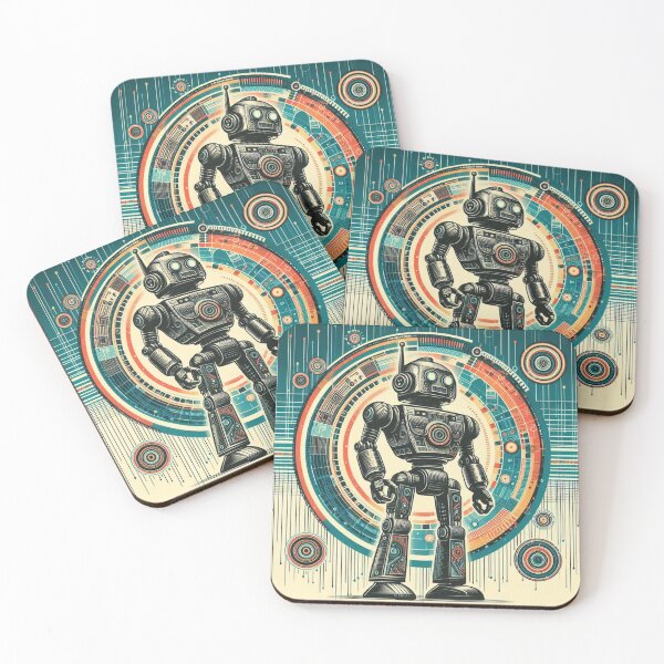 Item preview, Colorful retro robot  designed and sold by Dogandesighn.