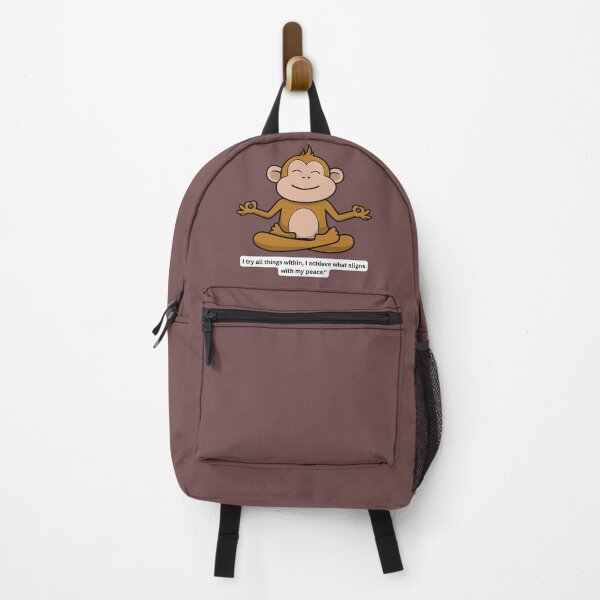 Item preview, Cute Meditating Monkey with Peaceful Affirmation Quote designed and sold by PCGraphicStudio.
