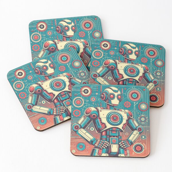 Item preview, Colorful retro robot  designed and sold by Dogandesighn.