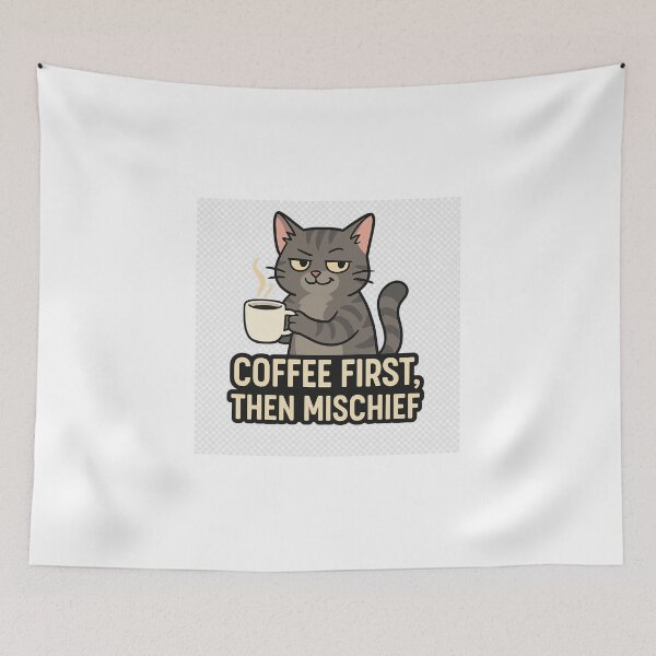 Item preview, Coffee Before Cat Mischief designed and sold by LiveOutdoor.