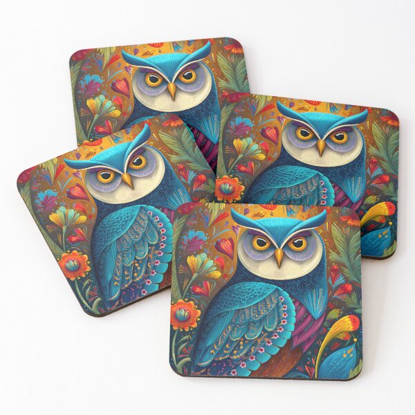 Item preview, Vibrant Owl Among Colorful Floral Patterns designed and sold by Artessie.