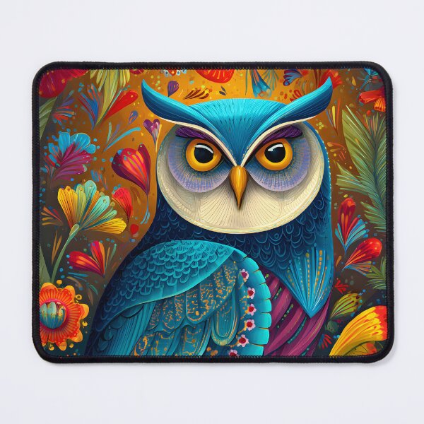 Item preview, Vibrant Owl Among Colorful Floral Patterns designed and sold by Artessie.