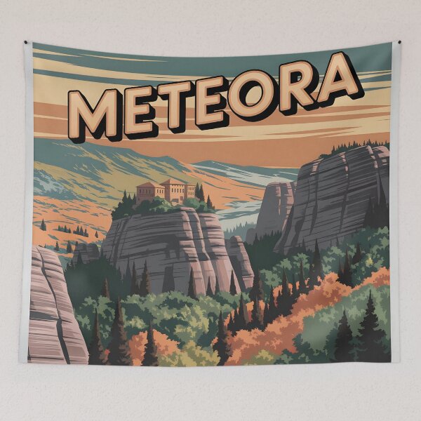 Item preview, Meteora: Vintage European Travel Poster designed and sold by LSVart.