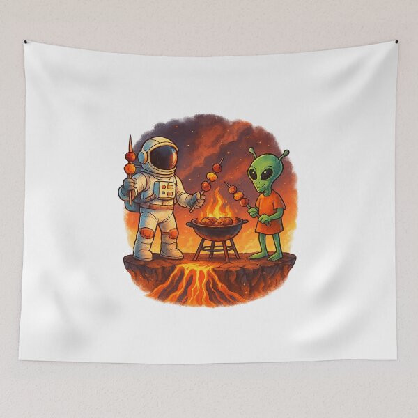 Item preview, Volcanic BBQ: Cosmic Grill Adventure designed and sold by HEERMANArt.