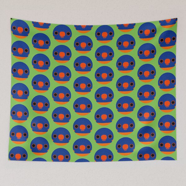 Item preview, The face of a Red-collared lorikeet designed and sold by INKOYADO.