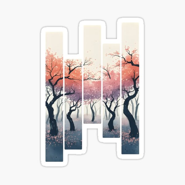 Item preview, Sakura Forest Watercolor Sumi-e Panel Art designed and sold by SakuraHaven.