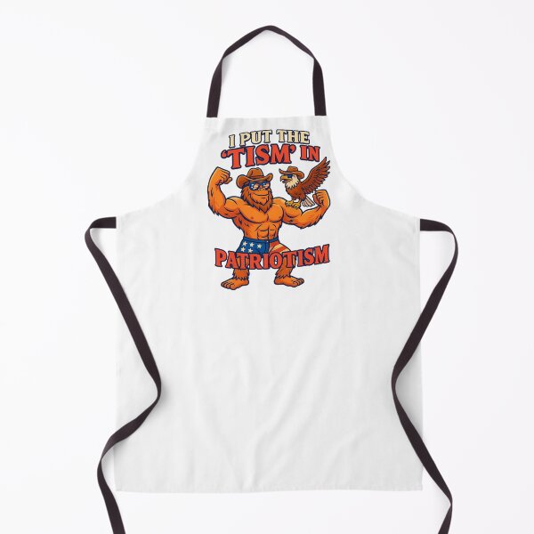 Item preview, I Put the "Tism" in Patriotism – Double Flex Freedom – Bigfoot & Eagle Cowboy Power Pose designed and sold by Lunaria Arts.